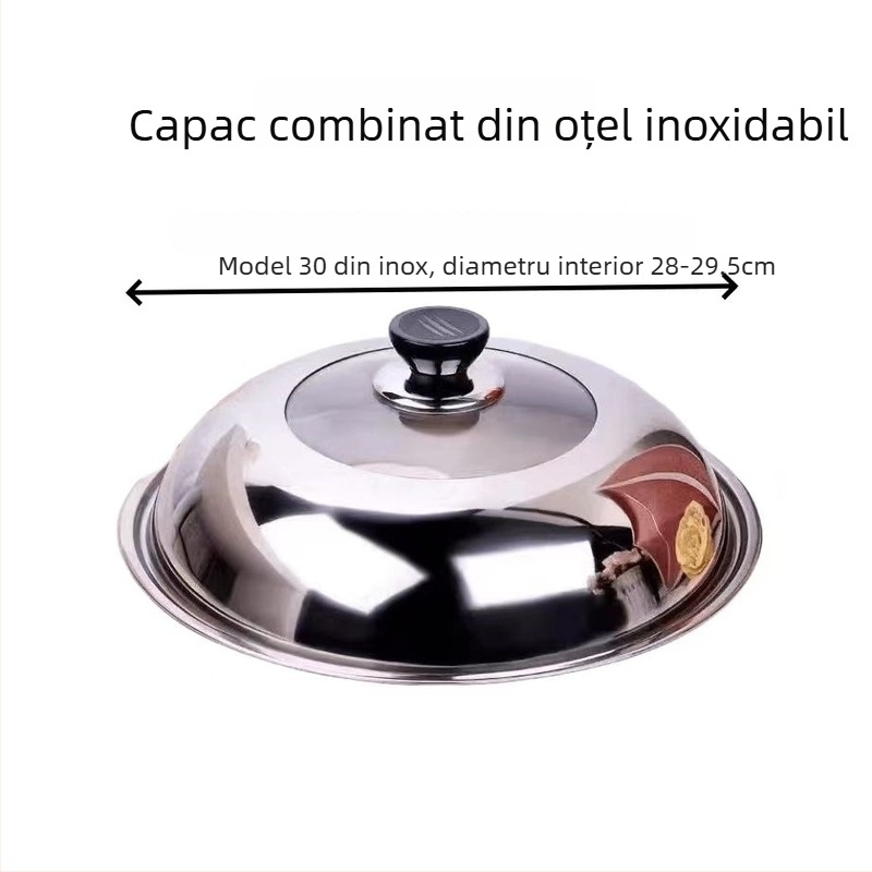 Cap de wok din oțel inoxidabil, model ZHGG001, greutate 1-3, premium, stil modern