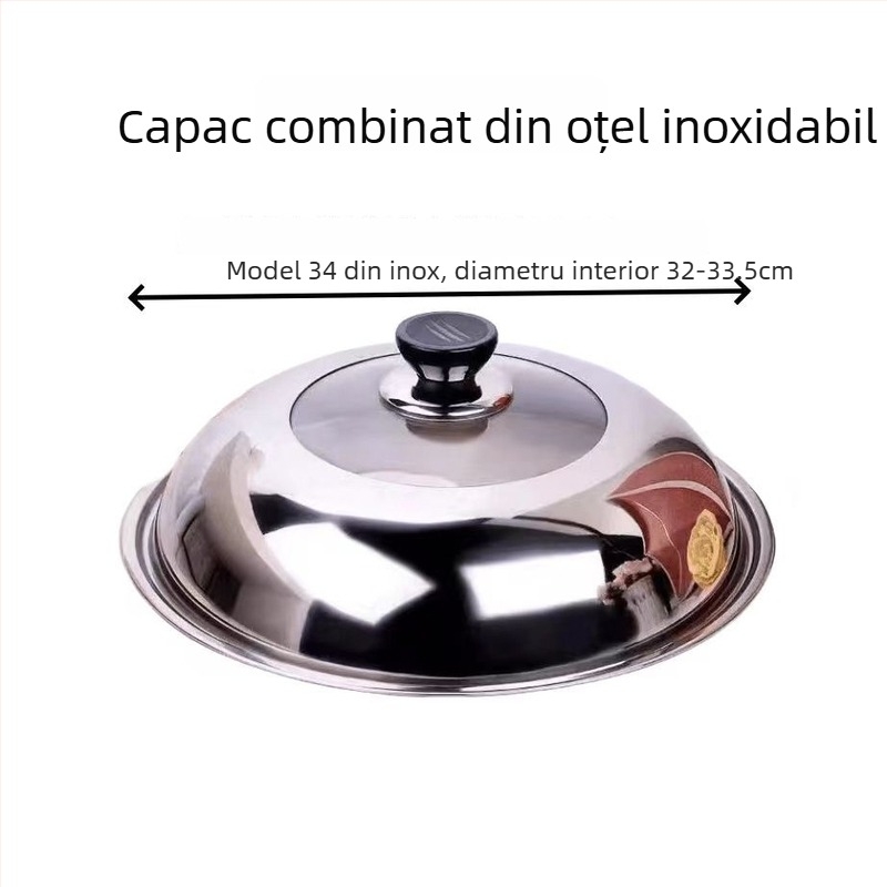 Cap de wok din oțel inoxidabil, model ZHGG001, greutate 1-3, premium, stil modern