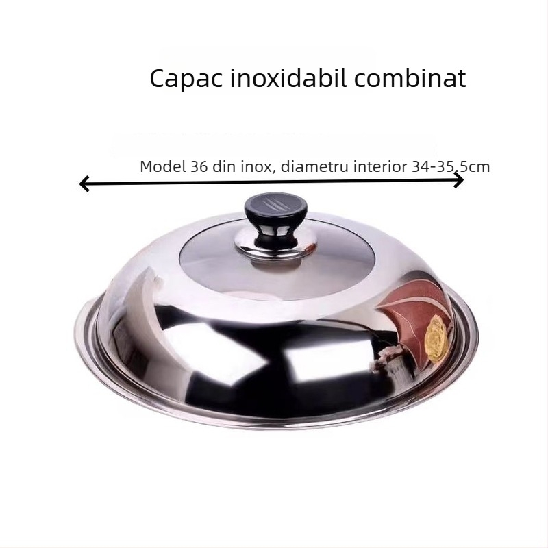 Cap de wok din oțel inoxidabil, model ZHGG001, greutate 1-3, premium, stil modern