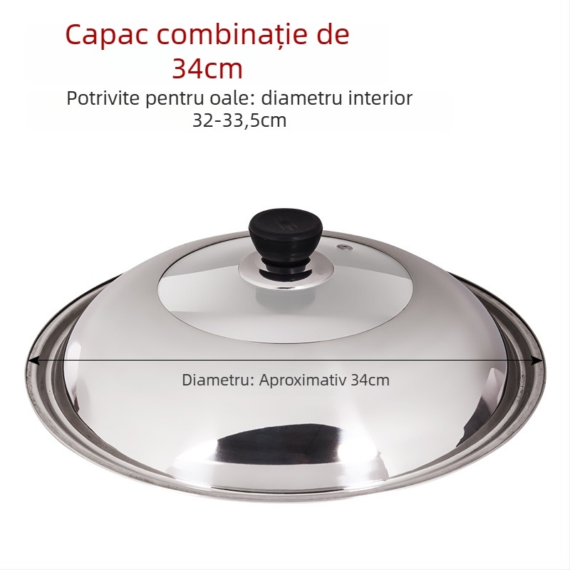 Capac de oală din oțel inoxidabil, design transparent, model Zhgg001 (Material: Oțel inoxidabil; Greutate: 1–3 kg; Stil: Modern minimalist)