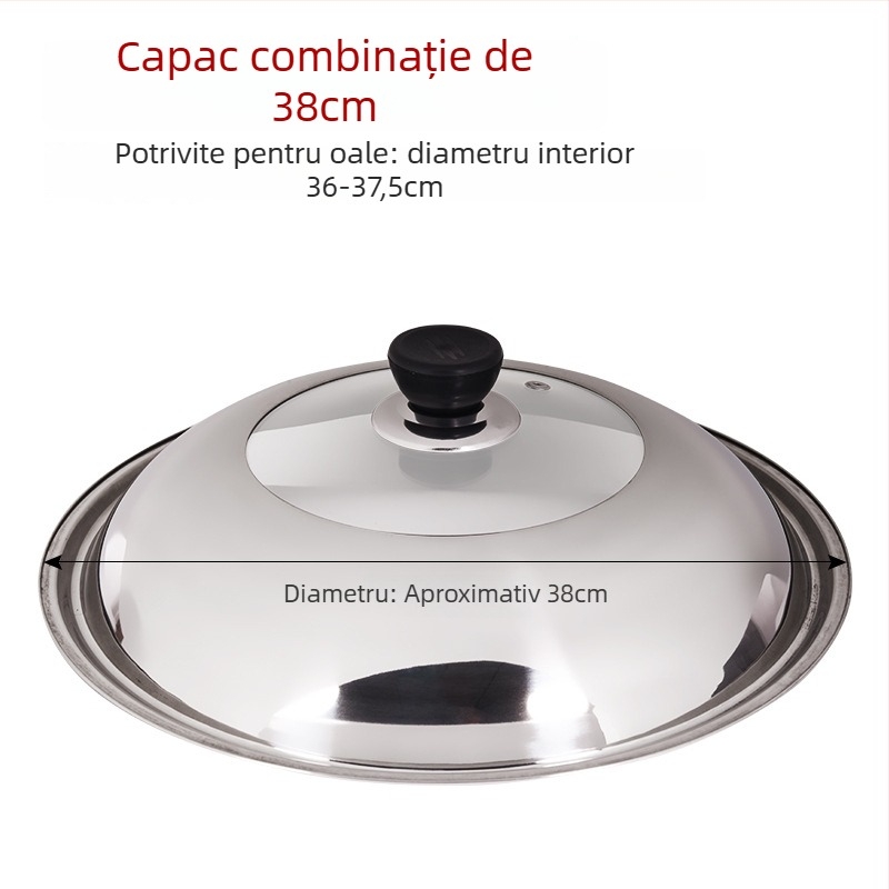Capac de oală din oțel inoxidabil, design transparent, model Zhgg001 (Material: Oțel inoxidabil; Greutate: 1–3 kg; Stil: Modern minimalist)
