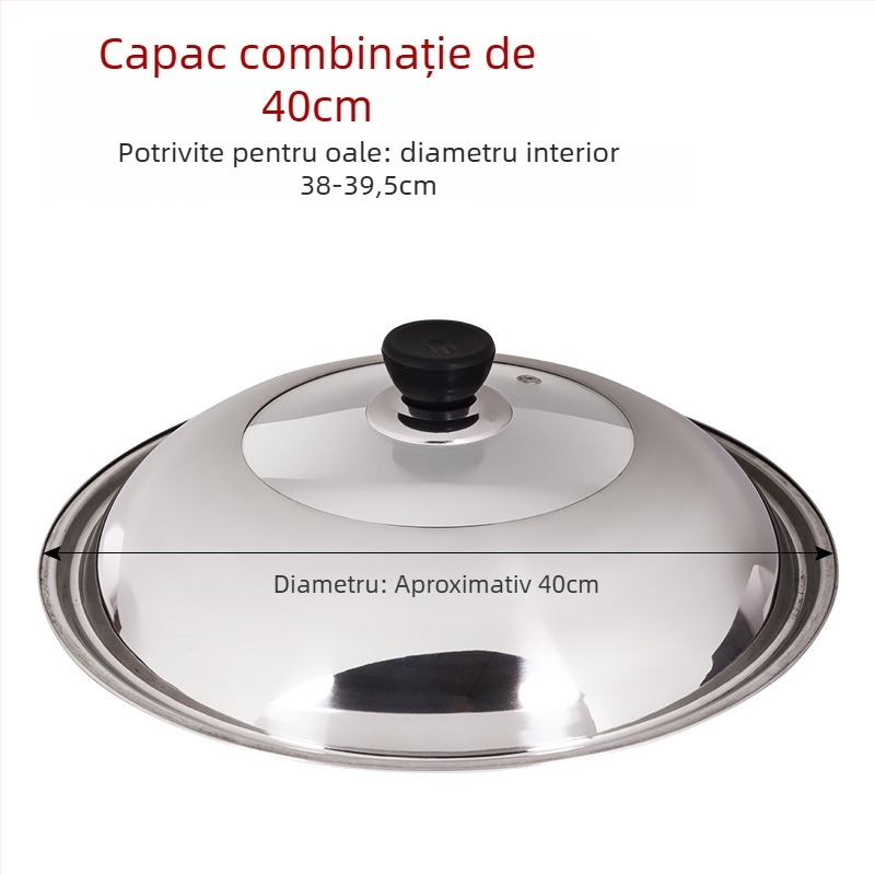 Capac de oală din oțel inoxidabil, design transparent, model Zhgg001 (Material: Oțel inoxidabil; Greutate: 1–3 kg; Stil: Modern minimalist)