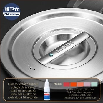 Capac pentru vas de gătit – 304 oțel inoxidabil, calitate alimentară, utilizare casnică multi-funcțională, gros, stil modern minimalist