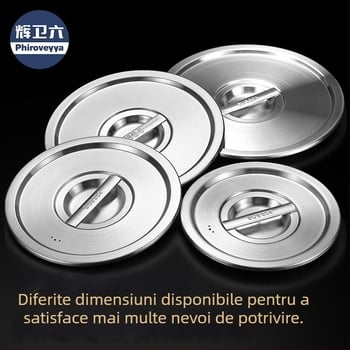 Capac pentru vas de gătit – 304 oțel inoxidabil, calitate alimentară, utilizare casnică multi-funcțională, gros, stil modern minimalist