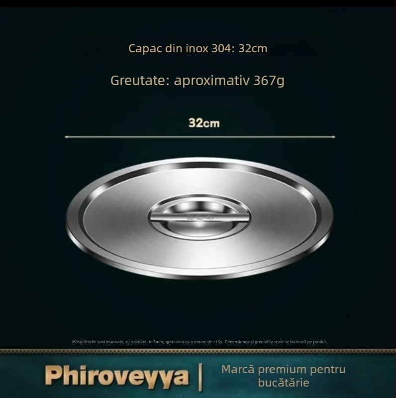 Capac pentru vas de gătit – 304 oțel inoxidabil, calitate alimentară, utilizare casnică multi-funcțională, gros, stil modern minimalist