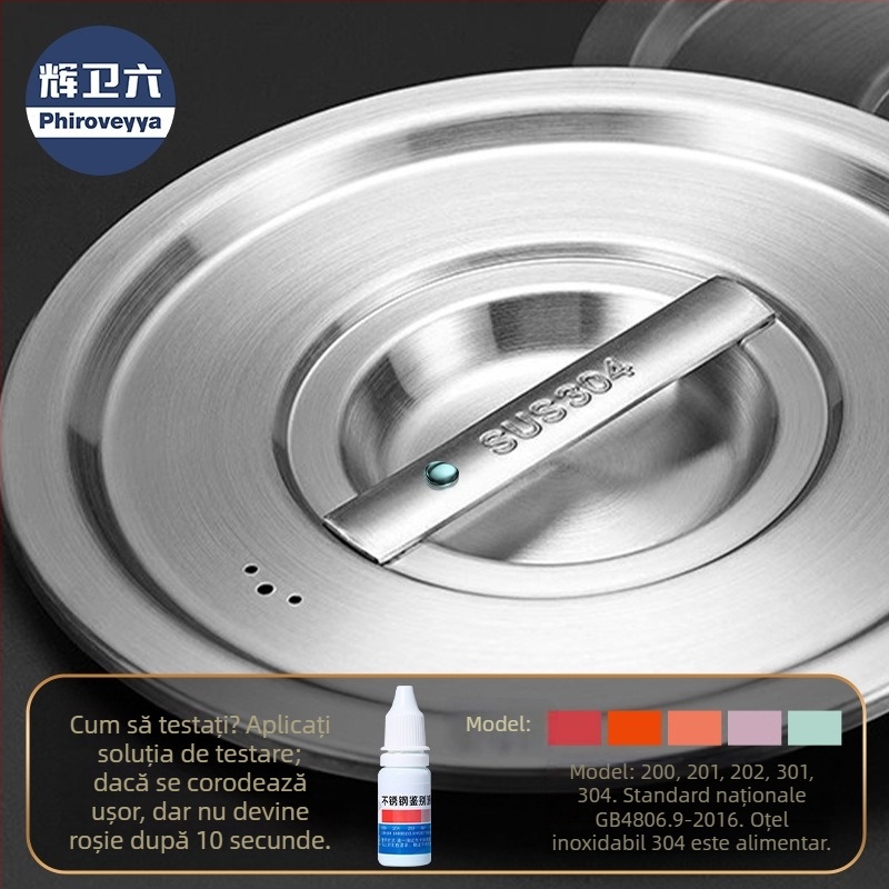 Capac pentru vas de gătit – 304 oțel inoxidabil, calitate alimentară, utilizare casnică multi-funcțională, gros, stil modern minimalist