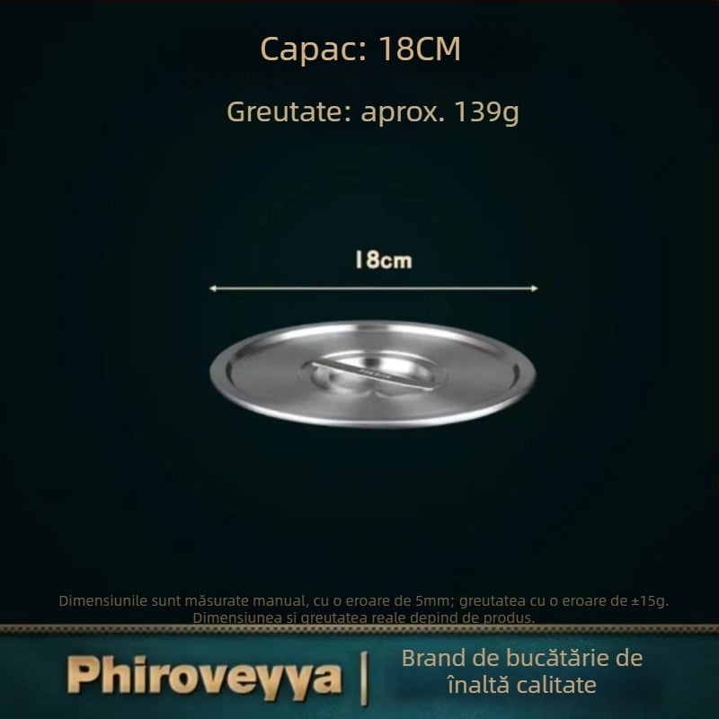 Capac pentru vas de gătit – 304 oțel inoxidabil, calitate alimentară, utilizare casnică multi-funcțională, gros, stil modern minimalist