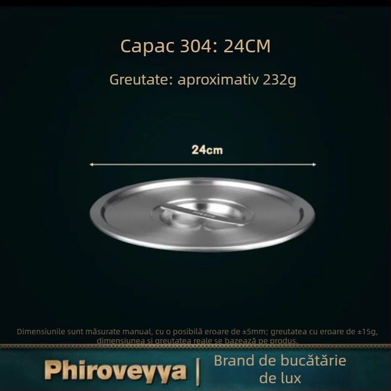 Capac pentru vas de gătit – 304 oțel inoxidabil, calitate alimentară, utilizare casnică multi-funcțională, gros, stil modern minimalist