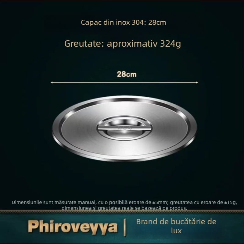 Capac pentru vas de gătit – 304 oțel inoxidabil, calitate alimentară, utilizare casnică multi-funcțională, gros, stil modern minimalist