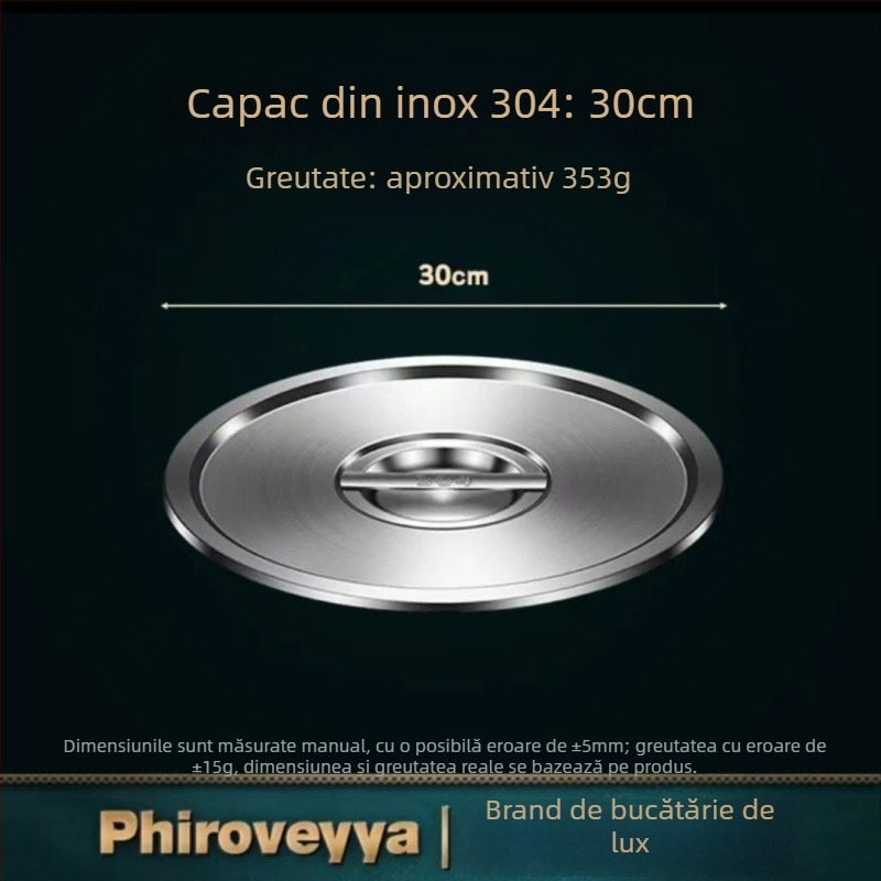 Capac pentru vas de gătit – 304 oțel inoxidabil, calitate alimentară, utilizare casnică multi-funcțională, gros, stil modern minimalist