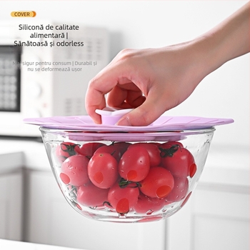 AWOO Capac din silicon pentru bol de mâncare la microunde, Material: Alt, Stil: Vânt proaspăt mic, Stil: Proaspat și drăguț