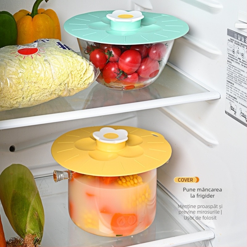 AWOO Capac din silicon pentru bol de mâncare la microunde, Material: Alt, Stil: Vânt proaspăt mic, Stil: Proaspat și drăguț