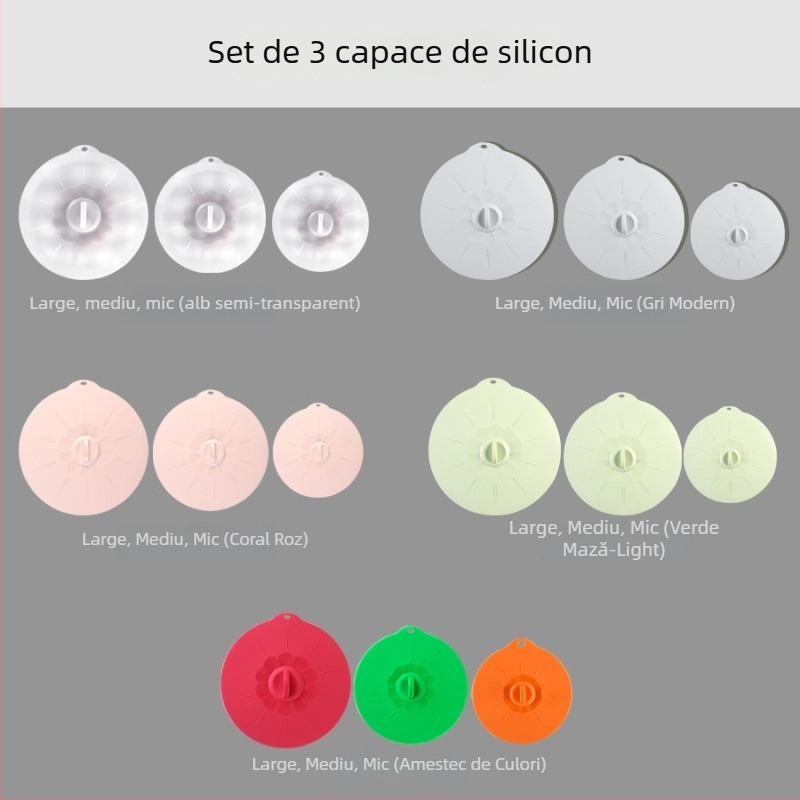 Set de capace din silicon pentru păstrarea prospețimii | Stil modern simplu; Brand: Alt; Material: Alt; Stil: Simplitate modernă