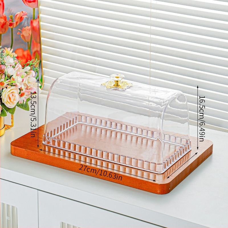 HAIQI Capac Rotund Transparent din Plastic pentru Păstrarea Prospețimii | Capac pentru Castron, Stil Light Luxury Retro