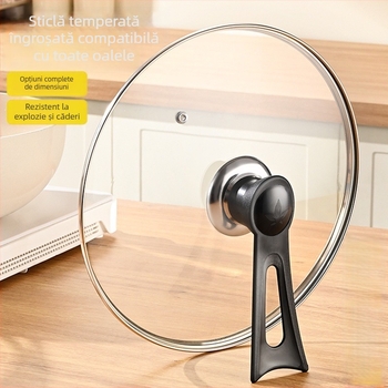 Capac de oală, sticlă temperată, rezistentă la temperaturi înalte, potrivire universală, de calitate alimentară