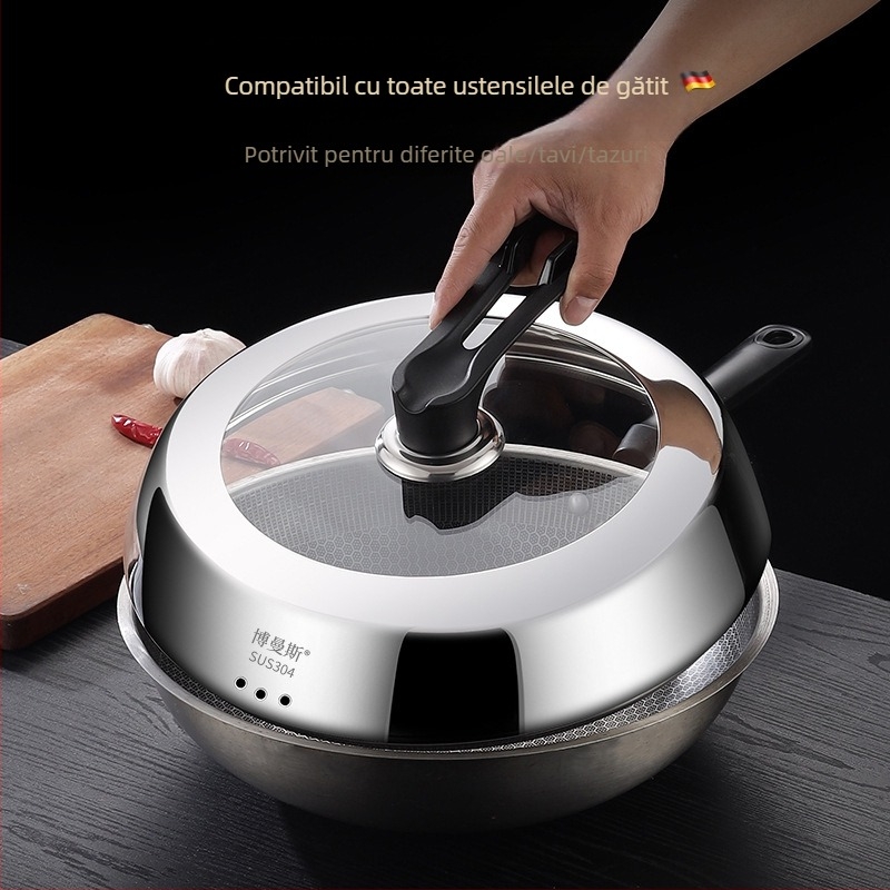 Capac de oală din oțel inoxidabil 304, model trapezoidal Bomans