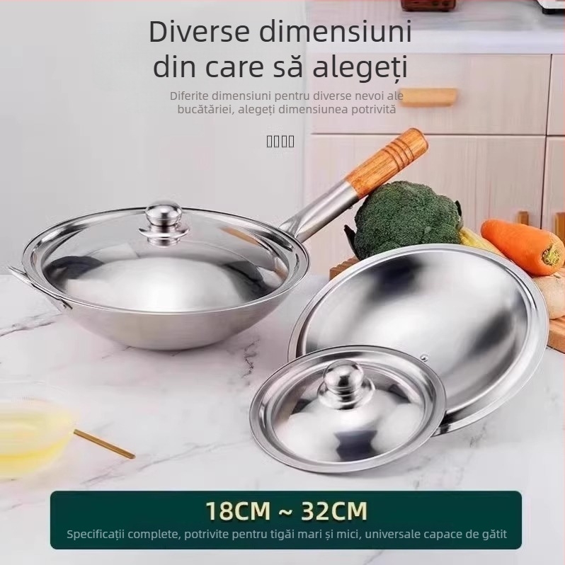 Capac din oțel inoxidabil, universal pentru oale și wok, model Regular Fit, marcă Friendly