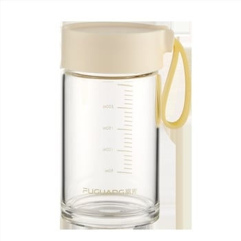 Pahar din sticlă borosilicat, design modern minimalist, personalizare logo disponibilă, cu frânghie pentru purtare