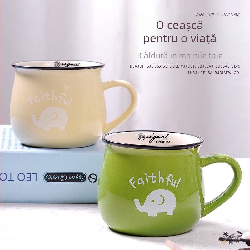 Lefeng cană de porțelan cilindrică — cu siglă imprimată, compatibilă cu microunde, personalizabilă