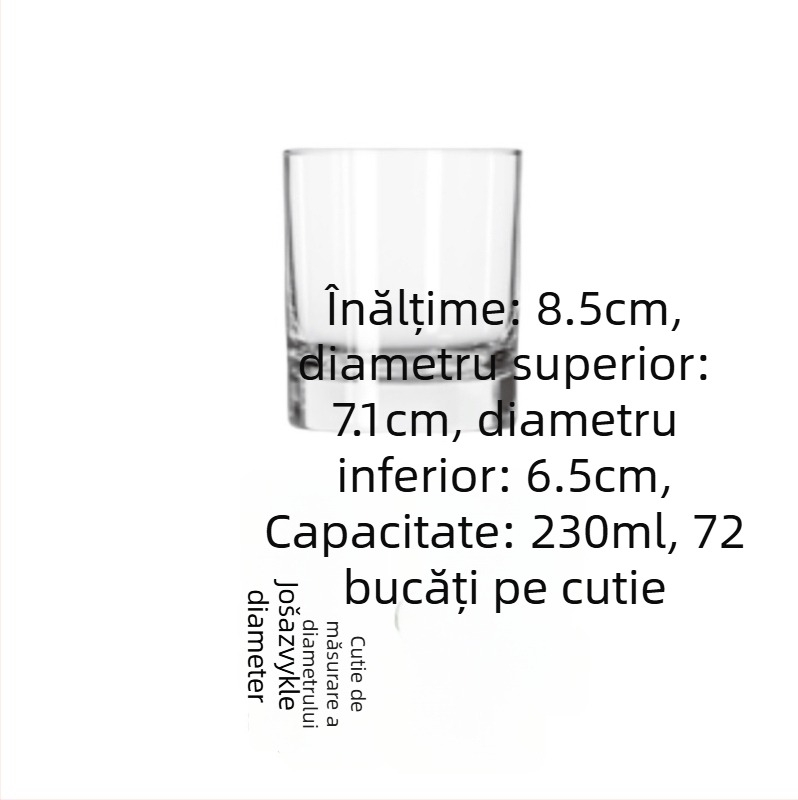 Pahar de apă din sticlă sodalime, strat unic, stil modern minimalist, rezistent la temperaturi înalte, posibilitatea personalizării