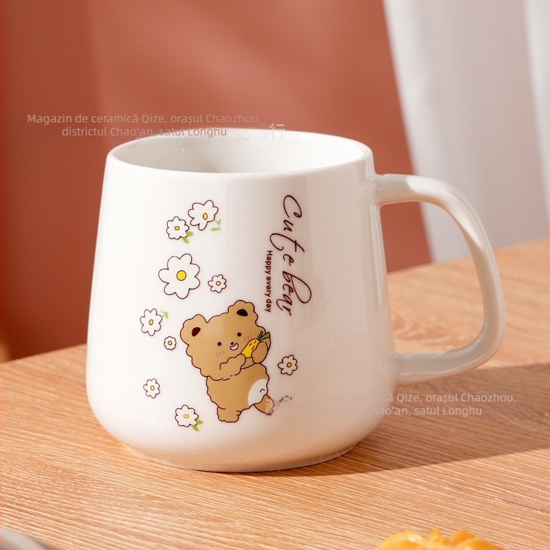 Cană ceramică cilindrică, cu capac și lingură, pentru uz casnic