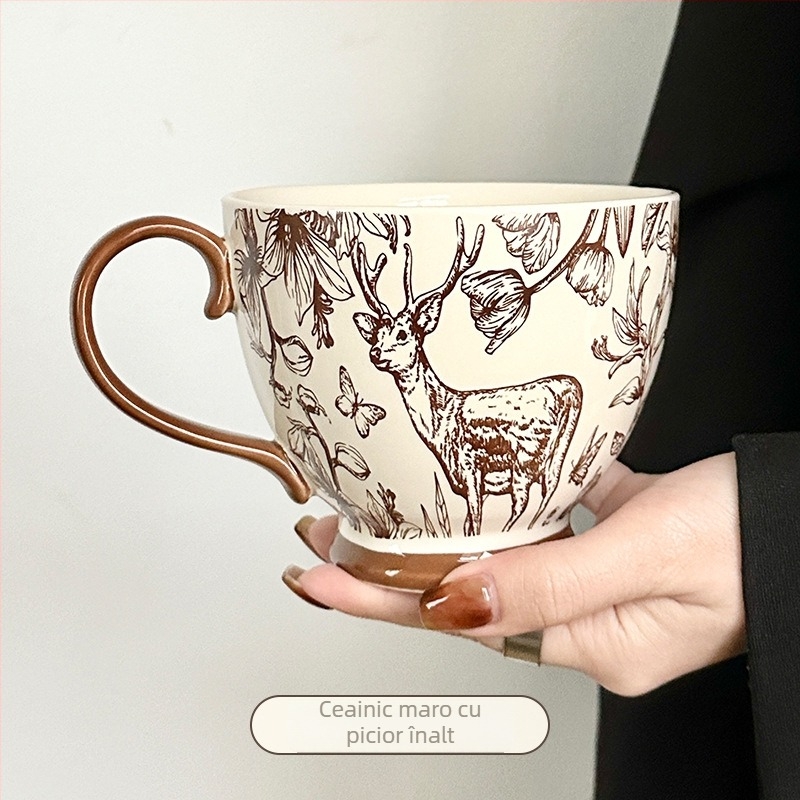 Cană ceramică în stil nordic, pentru uz universal (Nu este destinat cadourilor)