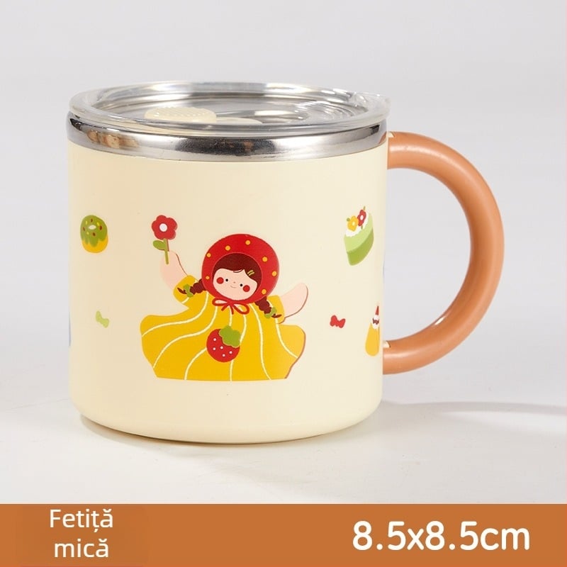 Cană din oțel inoxidabil 304, cu pereți dubli, capac, portabil