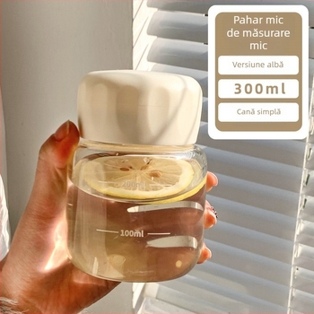 Pahar de apă din sticlă cu capac, design modern minimalist, imprimare logo, sticlă simplă cu un singur strat, rezistent la temperaturi înalte