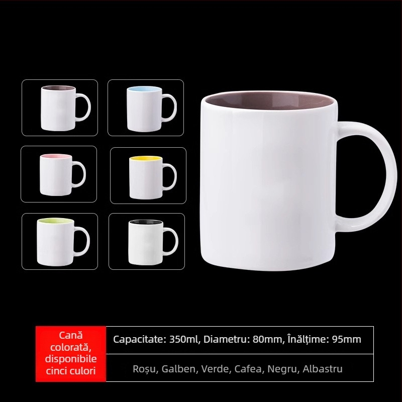 Cană ceramică pentru copii cu autoportret desen animat – sigilată și etanșă, personalizabilă, suvenir de absolvire