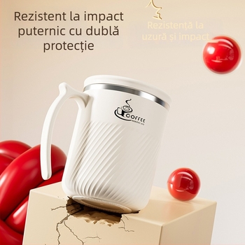 Cana de ceai cu infuzor, din oțel inoxidabil 304, portabilă, cu capac și linguriță