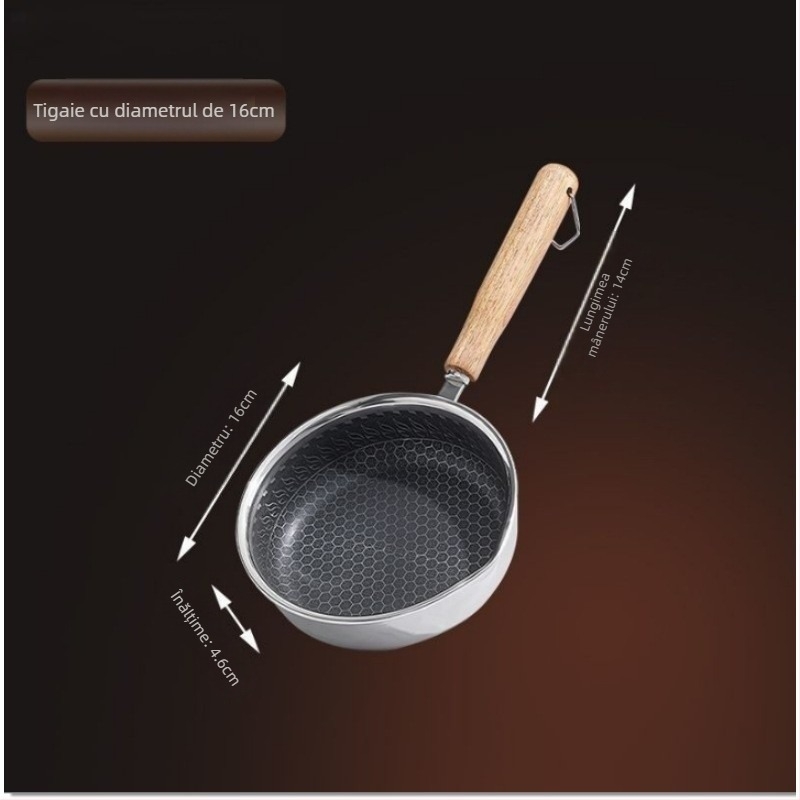 Tigaie din oțel inoxidabil pentru ouă, antiaderent, potrivită pentru plite generale, model: tigaie antiaderentă