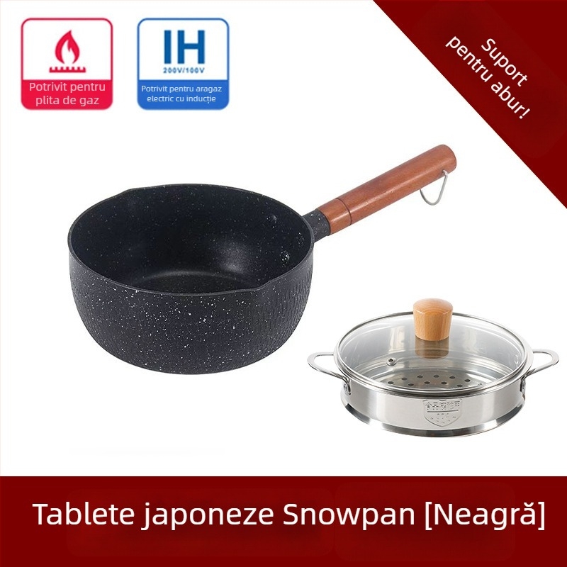 Gauz Oală pentru Lapte din Piatră Maifan, Antiaderentă, pentru plite cu inducție