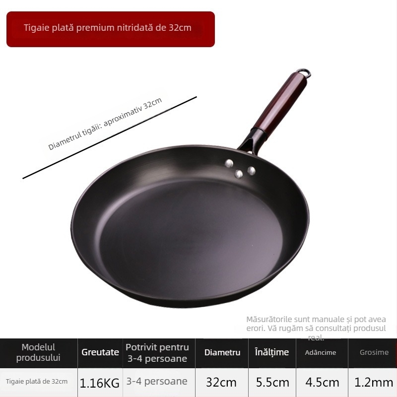 Tigaie pentru clătite, antiaderentă, din fontă, compatibilă cu inducția