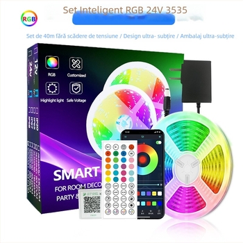 Bandă LED RGB Magic, model 3535RGB, 24V, 5W/m, control WiFi/Bluetooth cu reglajul intensității luminii