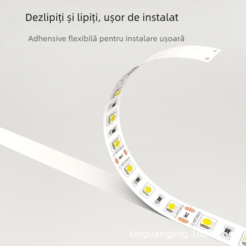 Bandă LED autoadezivă, 24V, 120 LED, model 2835, fascicul de 120°, 25 lm pe LED
