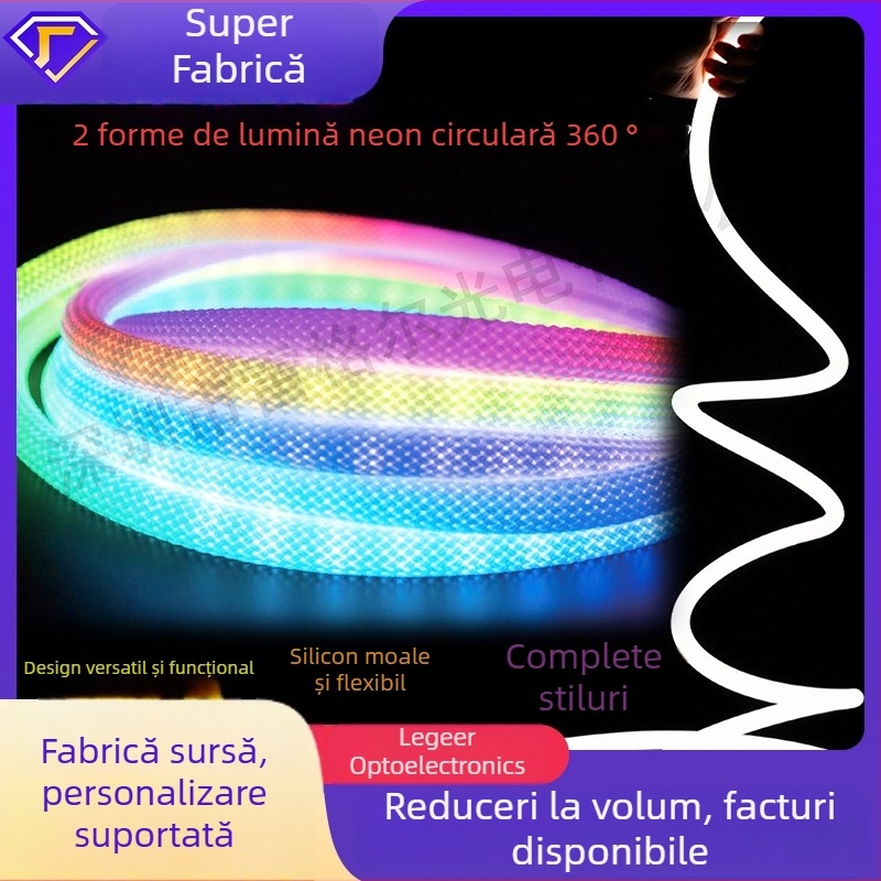 Bandă LED neon, 12V, Sanan Optoelectronics 2835, 120 LED