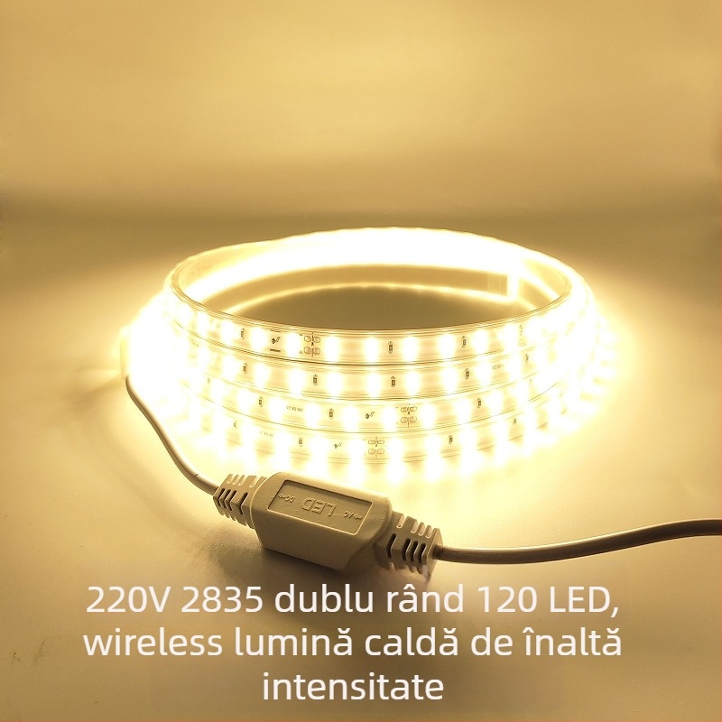 Bandă LED 2835, 220V, dublu rând, 120 LED-uri, Sanan LED cipuri