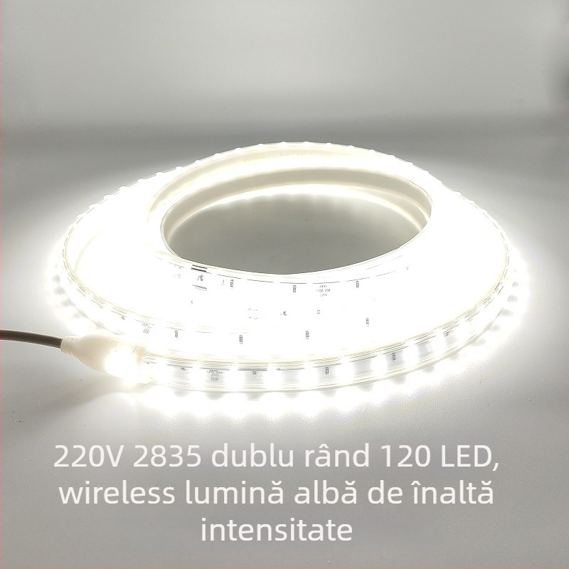 Bandă LED 2835, 220V, dublu rând, 120 LED-uri, Sanan LED cipuri