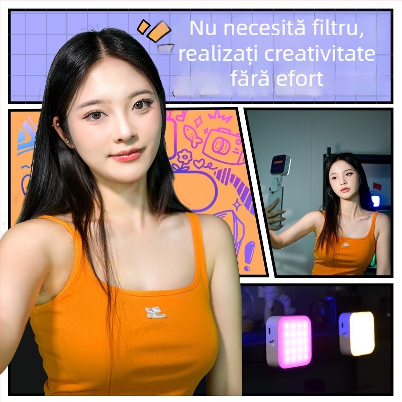 Lumină portabilă pentru fotografiat M25, telefoane mobile și camere — 3,7V, baterie 18650, reglabilă, intensitate reglabilă.