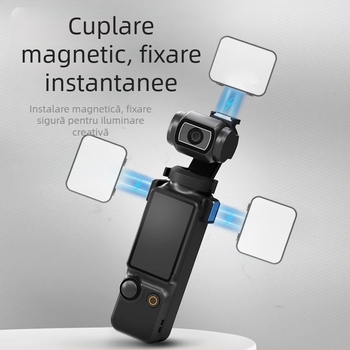 Lumină LED pentru DJI Pocket 3 (M01) – pentru vlog, utilizare manuală, temperatură de culoare reglabilă 2500K-9900K, Putere sub 10W la 5V