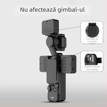 Lumină LED pentru DJI Pocket 3 (M01) – pentru vlog, utilizare manuală, temperatură de culoare reglabilă 2500K-9900K, Putere sub 10W la 5V