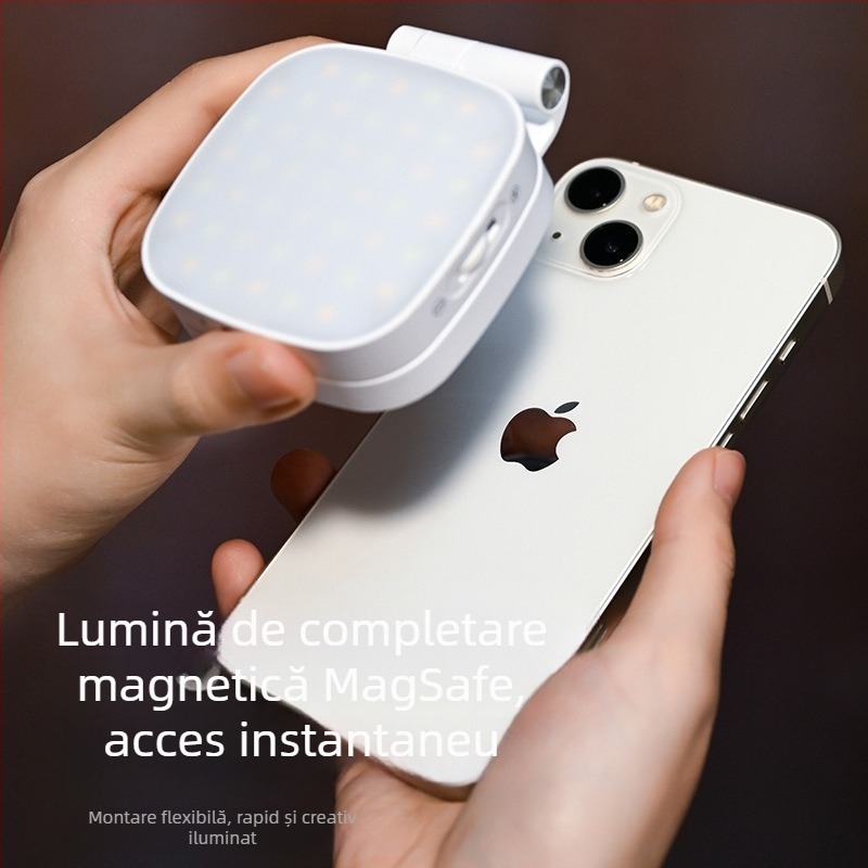Lumină LED pentru telefon cu temperatură a culorii în trei trepte, compatibil MagSafe, iluminare pentru selfie, portabilă