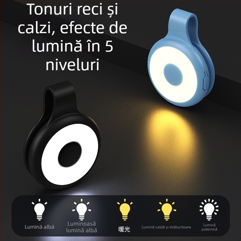 Lumină LED magnetică pentru telefon, model L03, design clip-on pentru mână, sub 10W, cu trei temperaturi de culoare