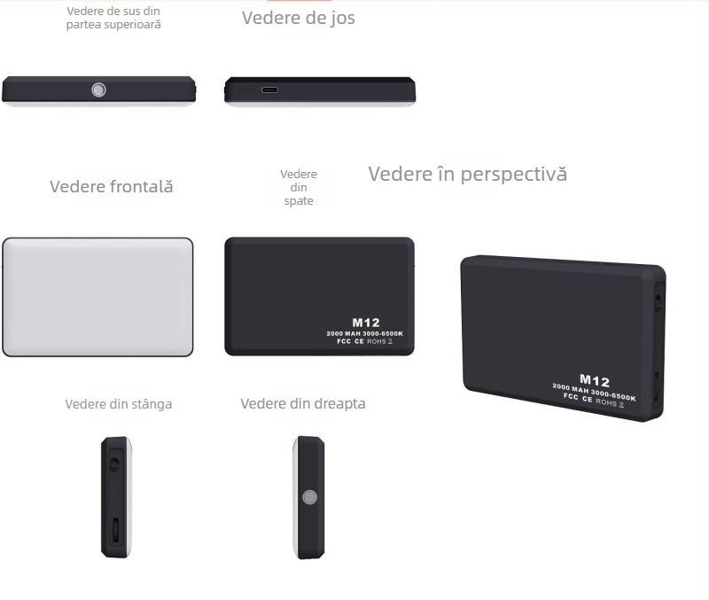 Lumină LED pentru telefon cu atașare magnetică, lampă de buzunar cu oglindă, pentru streaming live, fotografie și video