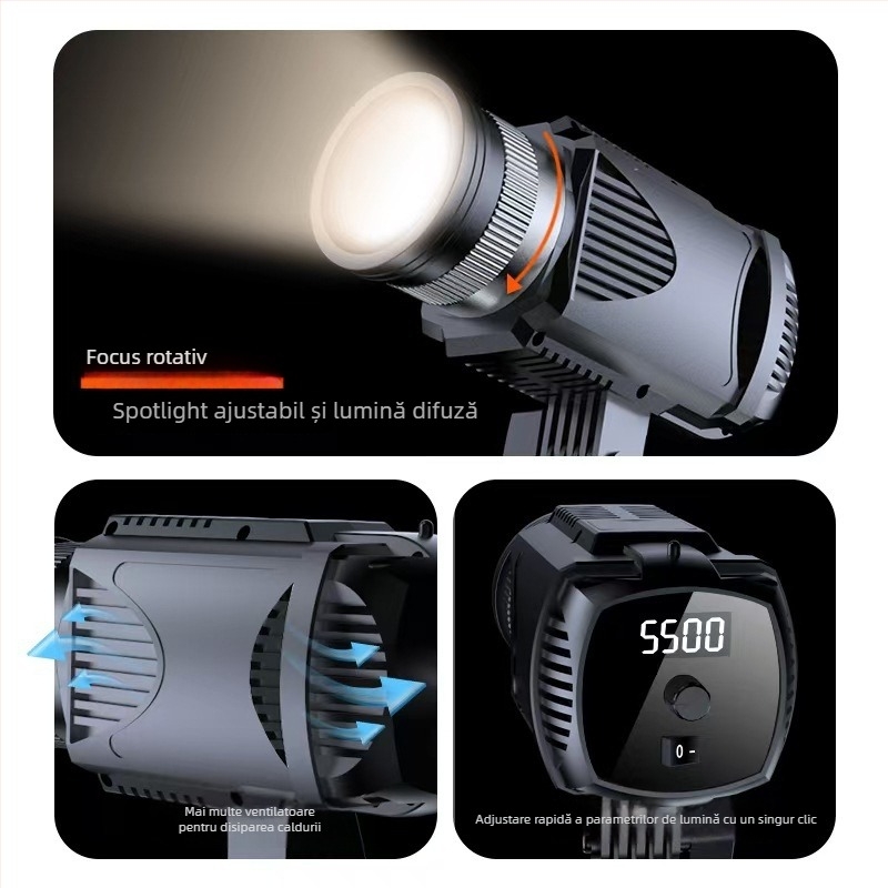 Lumină pentru fotografie digitală 40W, lampă de studio cu luminozitate reglabilă și temperatură de culoare 3000K-6000K