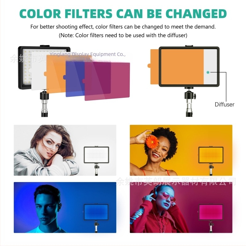 Lumină LED pentru fotografie și streaming live, retractabilă, model YL-BGD01, 10W, 5V2A.