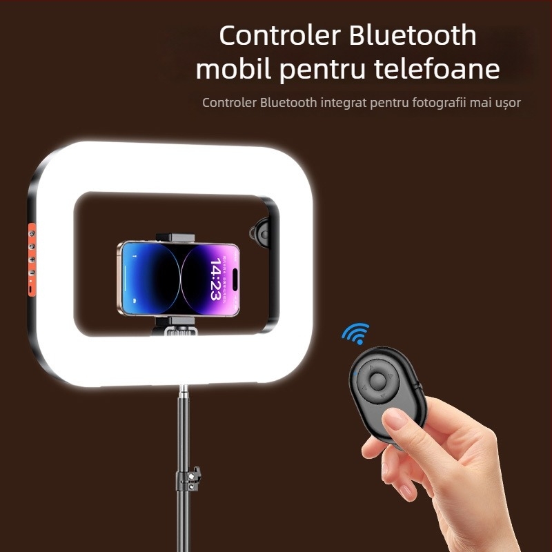 Lampa LED inelar portabilă pentru selfie și live pe telefon, cu baterie încorporată, alimentare 5V, putere 10–50W