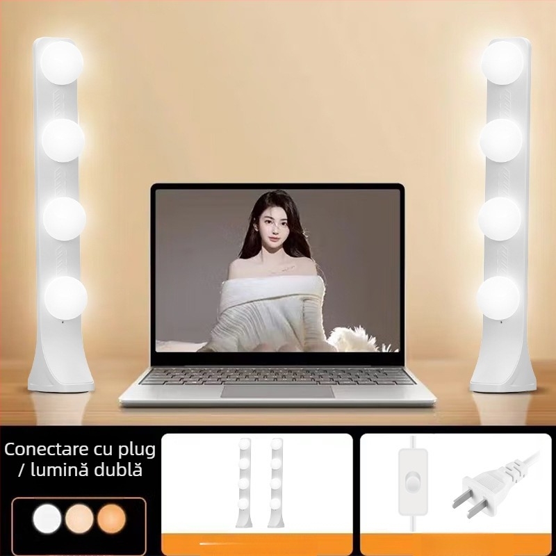 Lumină LED pentru birou pentru streaming cu trei temperaturi de culoare, 10W, 220V, modele PD-55/PD-56/PD-67/PD-68