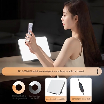 Lumină digitală pentru fotografie, pentru streaming live, LED de înaltă luminozitate, lumină de fill pentru față, certificat CE