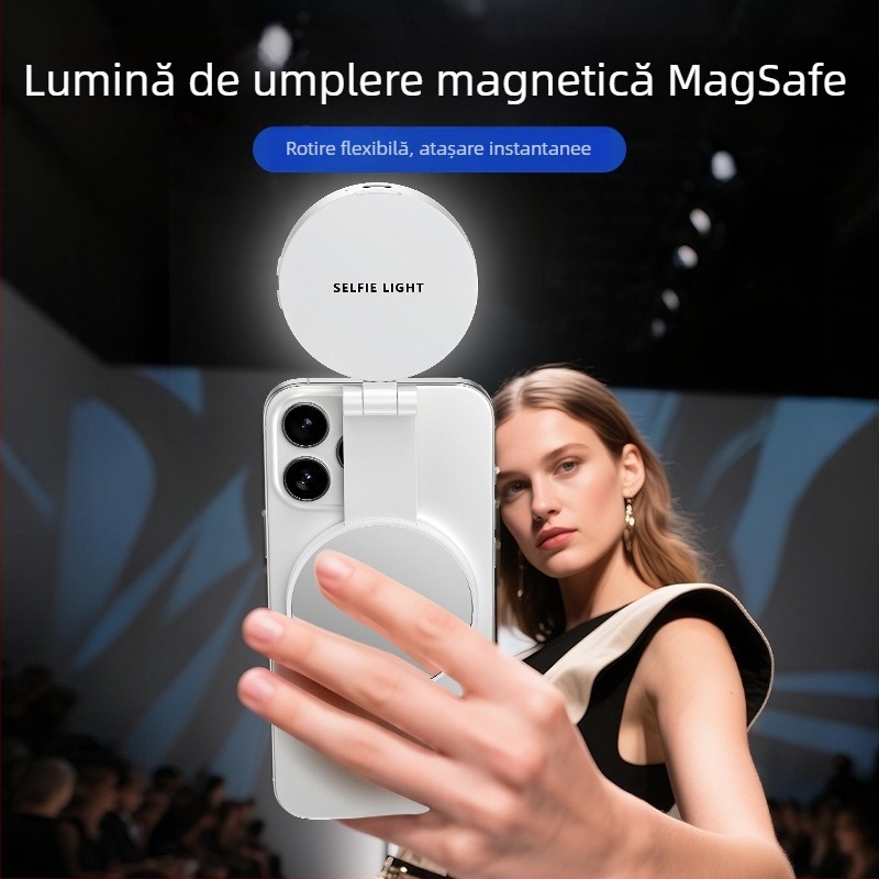 Lumină LED pentru selfie cu oglindă de machiaj – pliabilă, manevrabilă, trei temperaturi de culoare, reglabilă 2500K–9900K, model Ym28